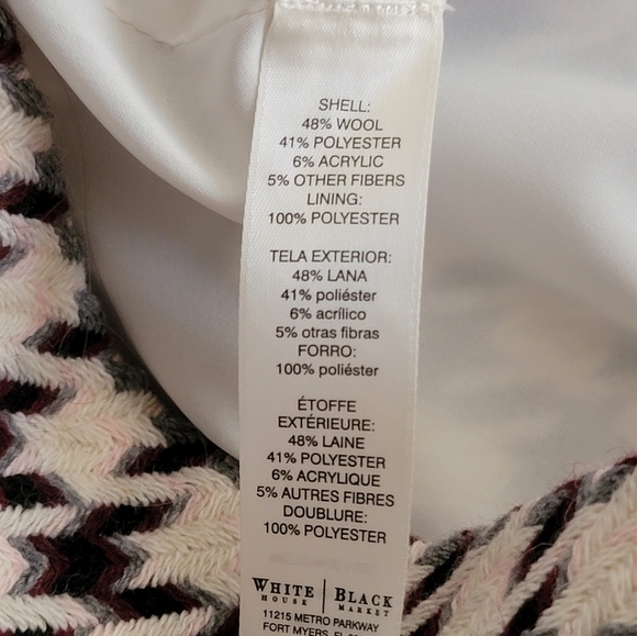 White House Black Market Wool Houndstooth Side Zipper Career Work Mini Skirt 4 - Picture 8 of 11